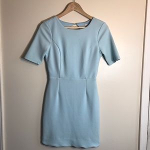 Charlotte Russe Blue Scalloped Open Back Dress